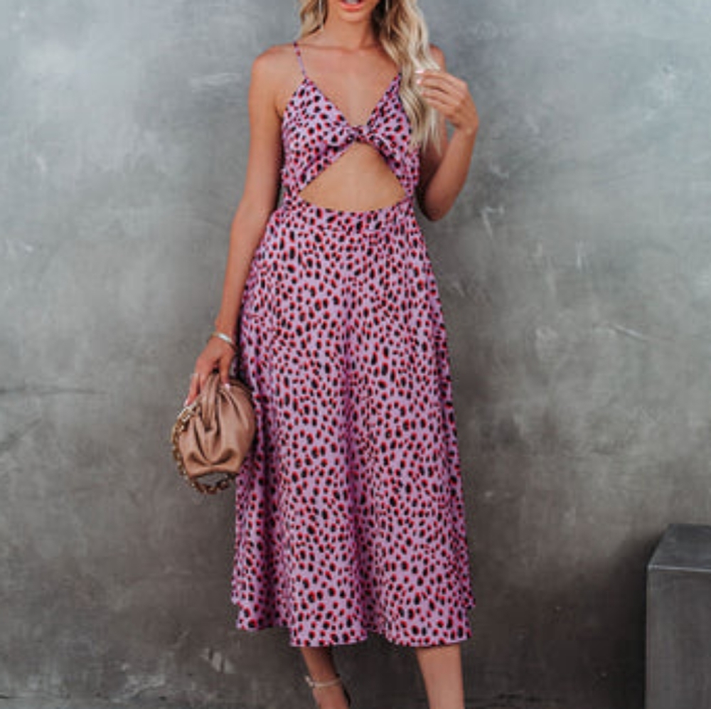 Vici leopard print Cutout dress